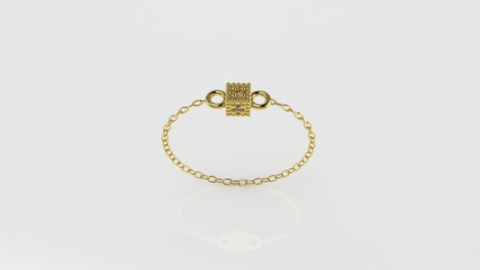 14k Birthstone Chain Ring with CITRINE, FILIGREE