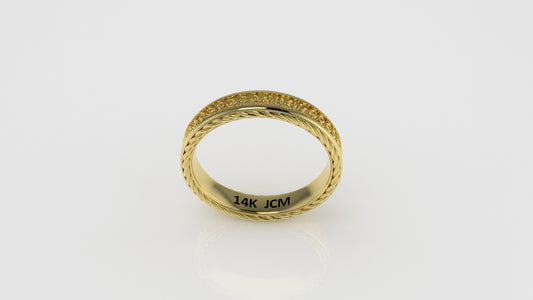 14K Gold Band Ring, with rope