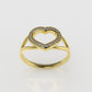 14K Gold Ring with 24 Diamonds, STT: Prong, Cut Chanel, "Heart Style"