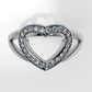 14K Gold Ring with 24 Diamonds, STT: Prong, Cut Chanel, "Heart Style"