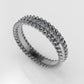 14K Ring with 11 Diamonds, STT: Prong, Rope Style