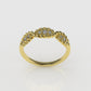 14K Ring with 9 Diamonds, STT: Prong, Rope