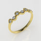 14K Band Ring with 7 Diamonds, STT: Prong and Bezel