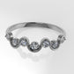 14K Band Ring with 7 Diamonds, STT: Prong and Bezel