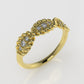 14K Ring with 9 Diamonds, STT: Prong, Rope