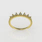 14K Gold Ring with 7 Diamonds, STT: 3-Prongs, Filigree