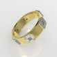 14K Gold Engagement Ring with 6 Diamonds Princess, STT: Bezel, For men or women