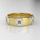 14K Gold Engagement Ring with 6 Diamonds Princess, STT: Bezel, For men or women