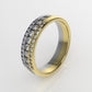 14K Gold Ring with 38 Diamonds, Cut Chanel, For men or women