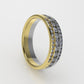 14K Gold Ring with 38 Diamonds, Cut Chanel, For men or women