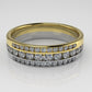 14K Gold Ring with 38 Diamonds, Cut Chanel, For men or women