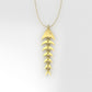 14K Gold Pendant, Only Pendant, Fish Skeleton Style