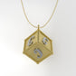 14K Customizable Initial Gold Pendant, Filigree, Only Pendant, Cube Style