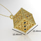 14K Gold Pendant with 21 Color Stone, Filigree, STT: Bezel, Only Pendant, Cube Style