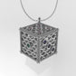 14K Gold Pendant with 21 Color Stone, Filigree, STT: Bezel, Only Pendant, Cube Style