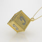 14K Customizable Initial Gold Pendant, Filigree, Only Pendant, Cube Style