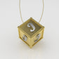 14K Customizable Initial Gold Pendant, Filigree, Only Pendant, Cube Style