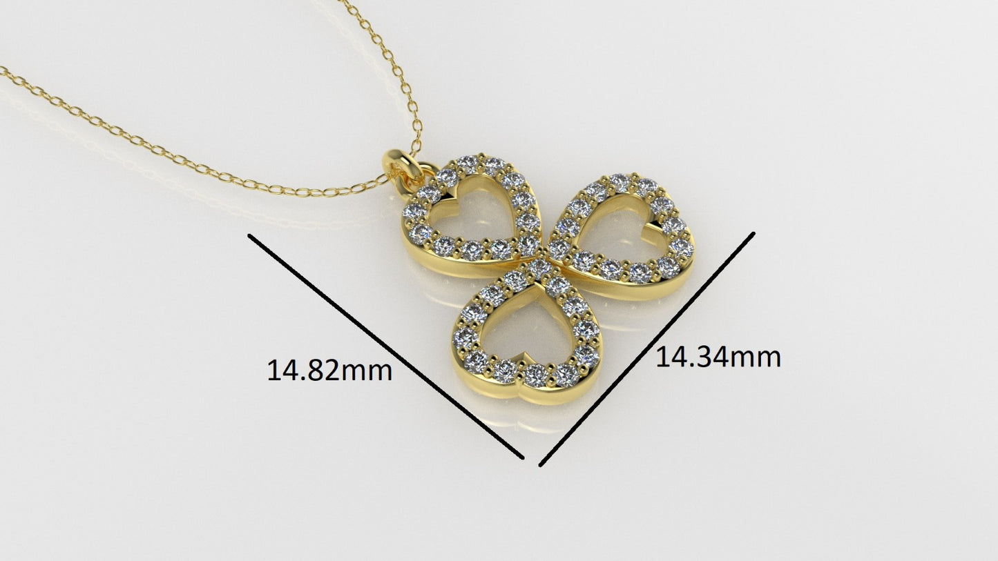 14K Gold Pendant with 39 Diamonds VS1, STT: Prong, More CHAIN