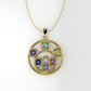 14K Gold Pendant with 6 Color Stones, STT: Bezel