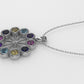 14K Gold Pendant with 10 Color Stones, STT: Bezel, Circle Style