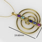 14K Gold Pendant with 6 Color Stones, STT: Bezel, Bow Style