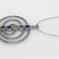 14K Gold Pendant with 6 Color Stones, STT: Bezel, Bow Style