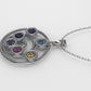 14K Gold Pendant with 6 Color Stones, STT: Bezel