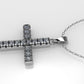 14K Gold Pendant with 15 Diamonds, STT: Cut Split, Cross Style