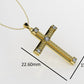 14K Gold Pendant with 5 Diamonds, STT: 2-Prongs, Cross Style