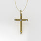 14K Gold Pendant with 5 Diamonds, STT: 2-Prongs, Cross Style