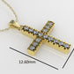 14K Gold Pendant with 15 Diamonds, STT: Cut Split, Cross Style