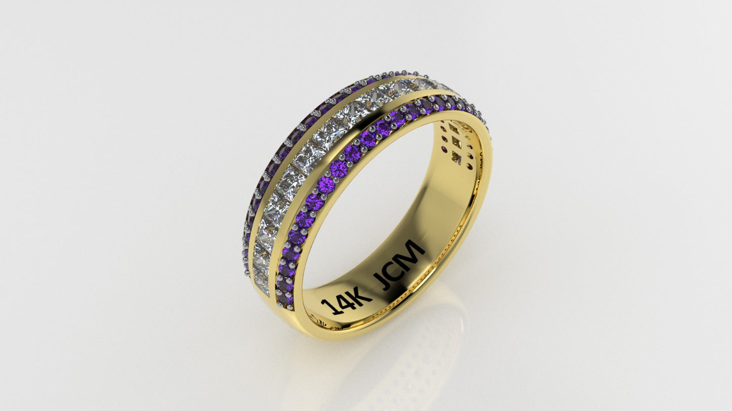 14K Gold Ring with 67 Stones, STT: Prong and Cut Chanel, it is for daily use for any occasion