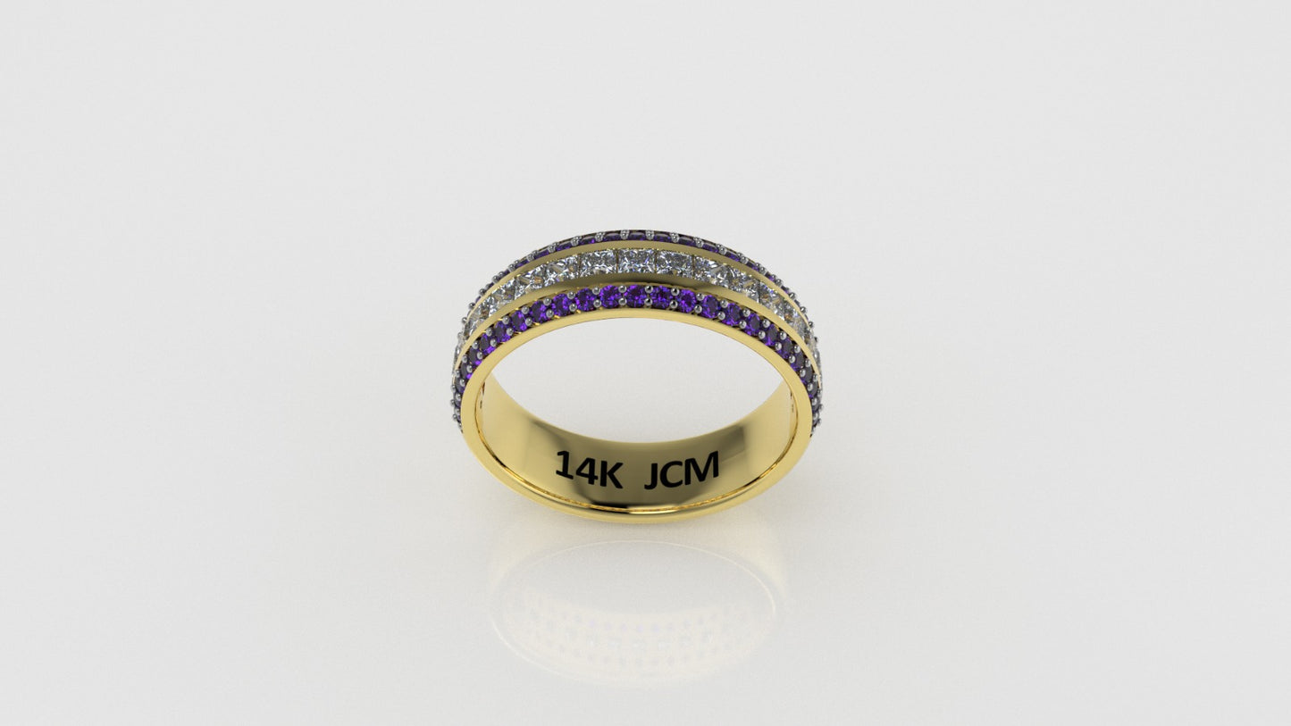 14K Gold Ring with 67 Stones, STT: Prong and Cut Chanel, it is for daily use for any occasion