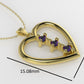 14K Gold Pendant with 3 AMETHYST, STT: 4-Prong, Heart Style