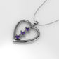 14K Gold Pendant with 3 AMETHYST, STT: 4-Prong, Heart Style