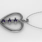 14K Gold Pendant with 3 AMETHYST, STT: 4-Prong, Heart Style