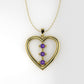 14K Gold Pendant with 3 AMETHYST, STT: 4-Prong, Heart Style