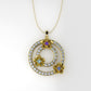 14K Gold Pendant with 39 STONES, STT: Prongs, Only Pendant, Circle and Flower Style