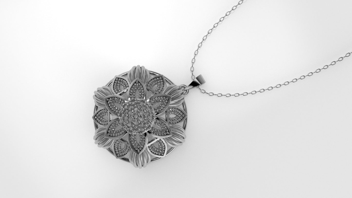 14K Gold Pendant with Filigree, Only Pendant, Flower Style