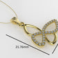 14K Gold Pendant with 30 Diamonds, STT: Prong, Only Pendant, Butterfly Style