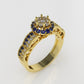 14K Gold Ring with 53 Stones, STT: Prong, Filigree, Cut Chanel