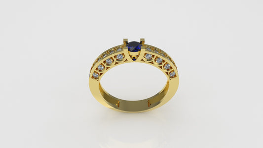 14K Gold Ring with 29 Stones, Stt: Prong