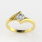 14K Gold Ring with 3 Diamonds, STT: 3-Prong