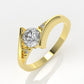 14K Gold Ring with 3 Diamonds, STT: 3-Prong