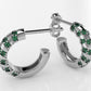 14K Gold Earrings with 48 Emeralds, "STT: Prong", Cut Chanel, Push Back