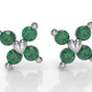 14K Gold Earrings with 8 Emeralds, "STT: 2-Prong", Push Back