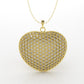 14K Gold Pendant with 183 Diamonds, STT: Prong, Only Pendant, Heart Style