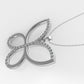 14K Pendant with 37 Diamonds VS1, STT: Prong, Only Pendant, Butterfly Style