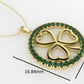 14K Pendant with 32 Emeralds, STT: Cut Split, Only Pendant, Heart Style