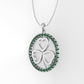 14K Pendant with 32 Emeralds, STT: Cut Split, Only Pendant, Heart Style